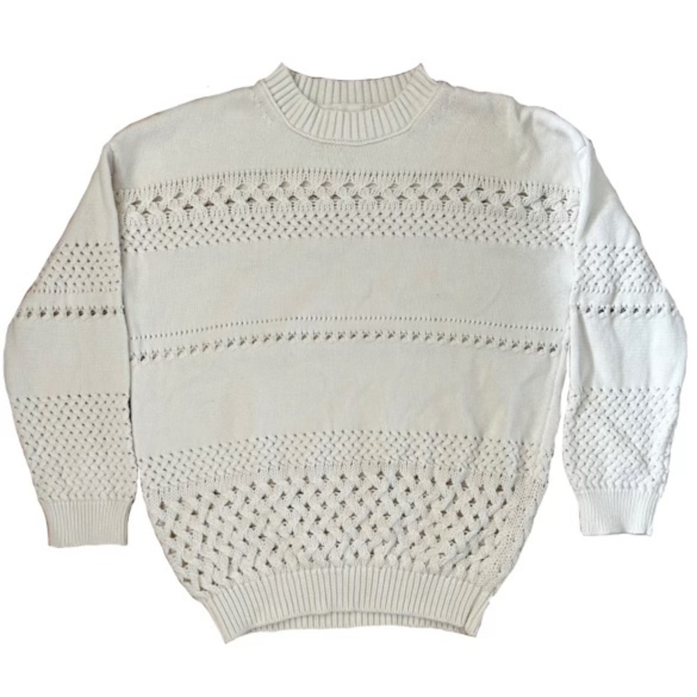 Vintage White knit Pullover Sweater